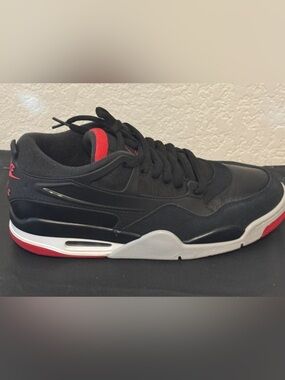 Jordan 4 RM Bred Men's Black and Red Athletic Sneakers